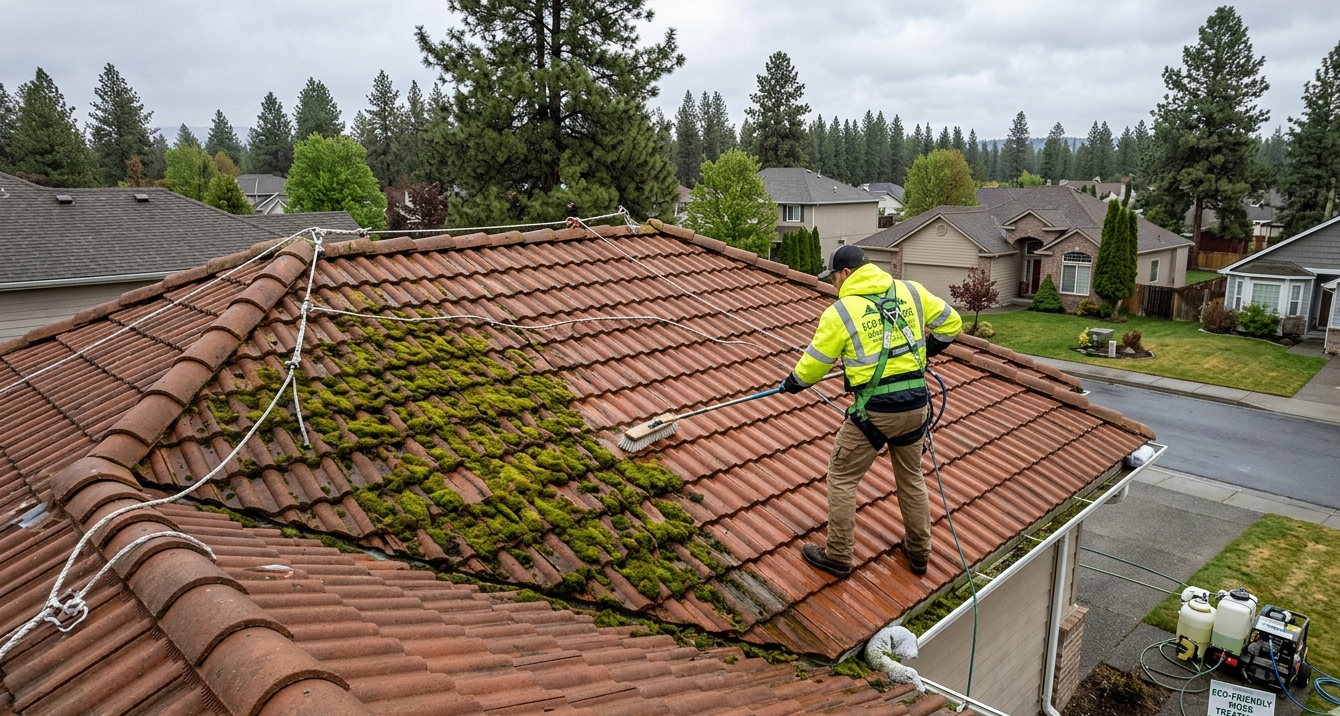 Tile Roof Moss Treatment in Spokane, WA
